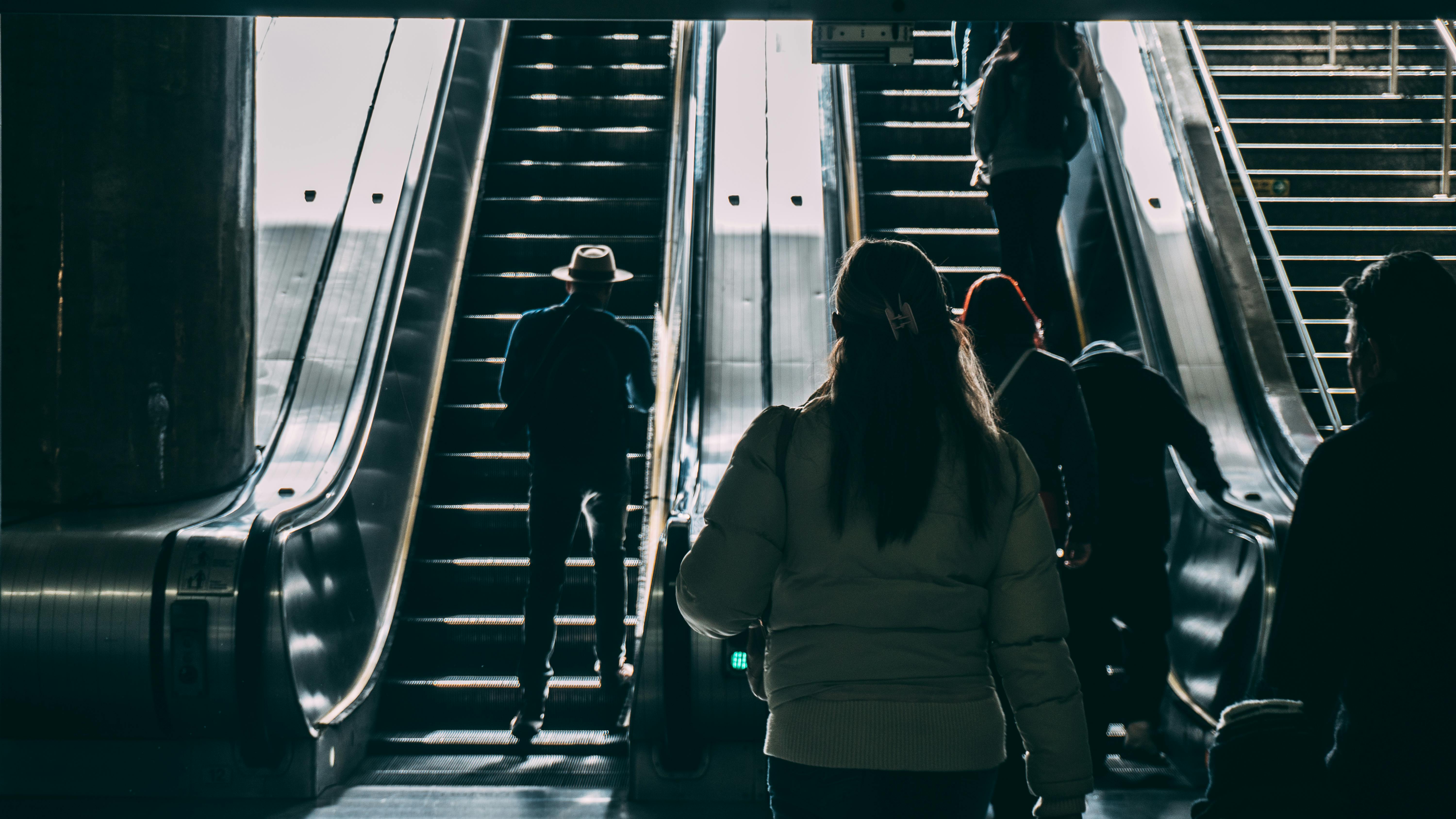 Metro escalators in Washington DC