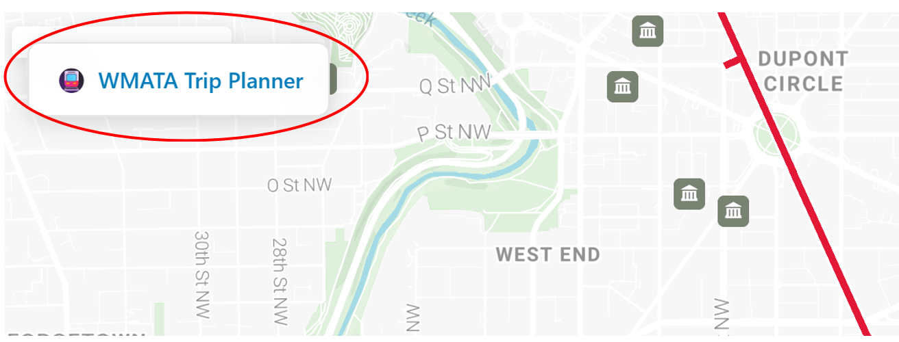 WMATA Trip Planner link location